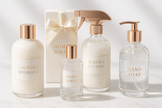 Bright luxury home care chemicals with light colors